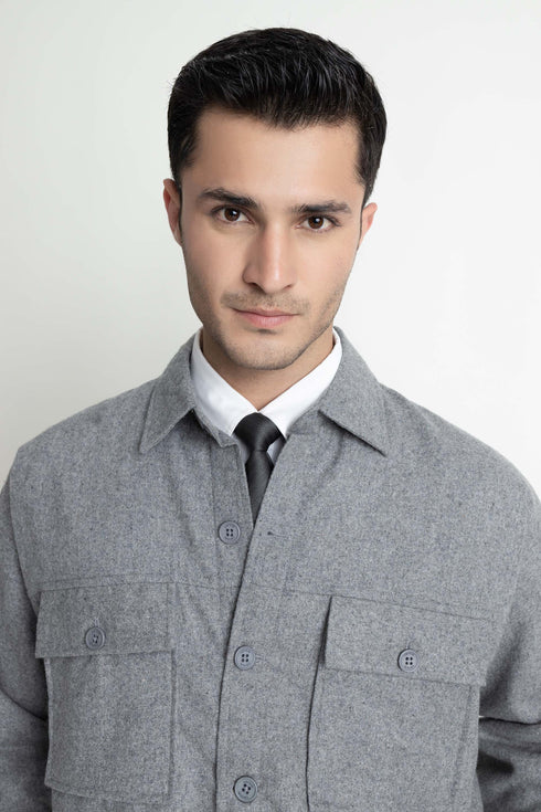 The Grey Oversized Shacket